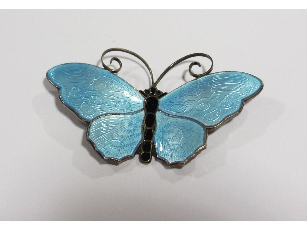 Appraisal: Norwegian silver and enamel butterfly brooch by David Andersen