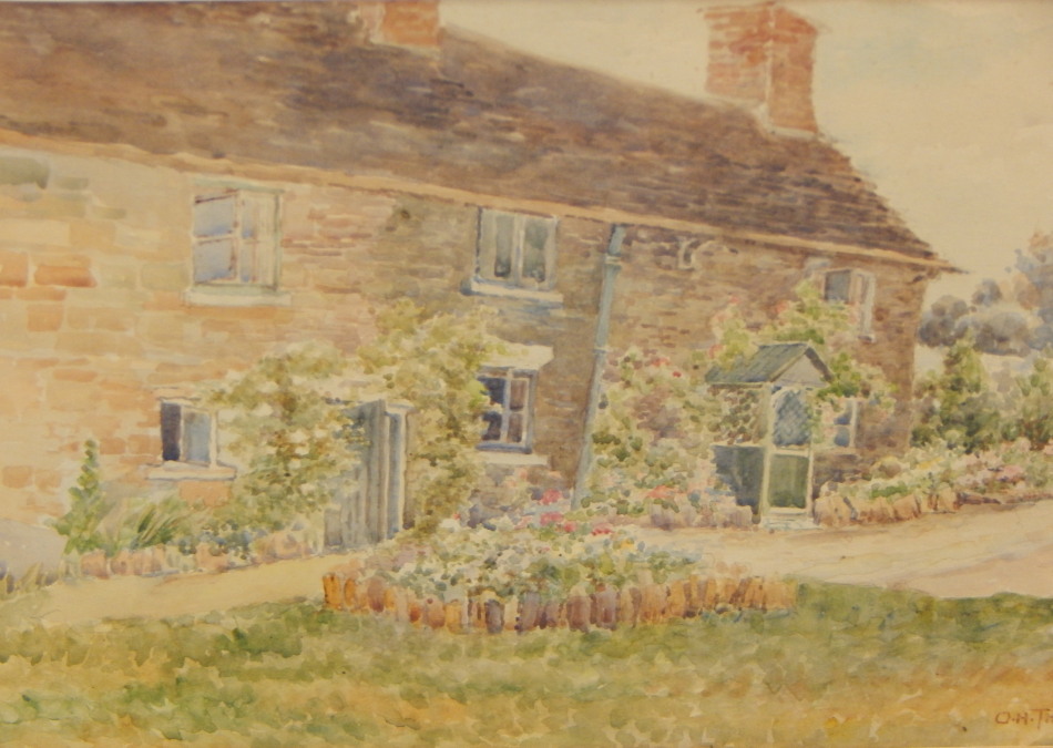 Appraisal: O H Thomas th thC Country cottage watercolour signed cm