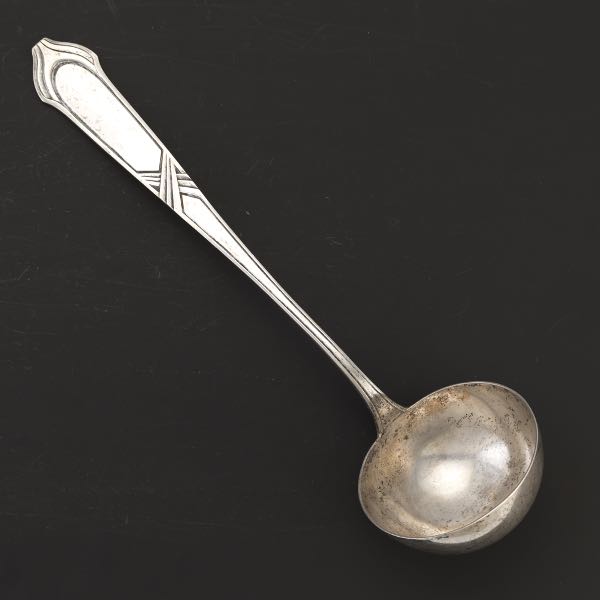 Appraisal: GERMAN SILVER LADLE German silver large ladle retailed by Eugen