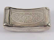 Appraisal: A Georgian silver curved rectangular snuff box Joseph Willmore Birmingham