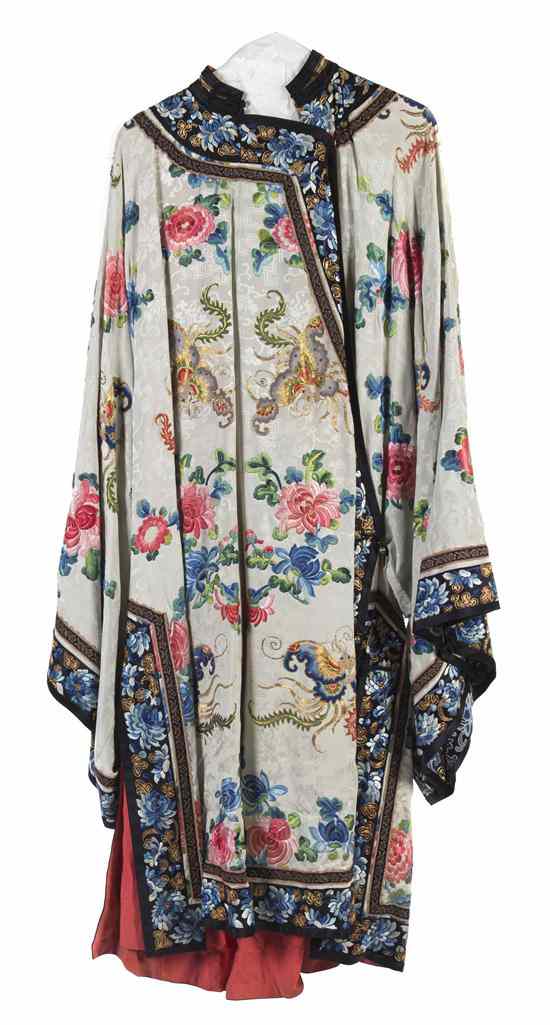 Appraisal: A Chinese Embroidered Robe having decoration throughout of flowering plants