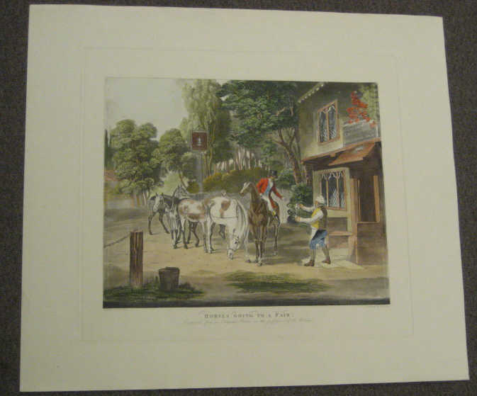 Appraisal: W FELLOWS BRITISH HORSES GOING TO A FAIR colored engraving