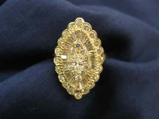 Appraisal: Diamond Ring diamonds totaling carats in marquise shape setting k