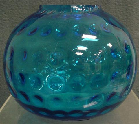 Appraisal: Beacon Glass Company Southern NJ blue rose bowl thumbprint pattern