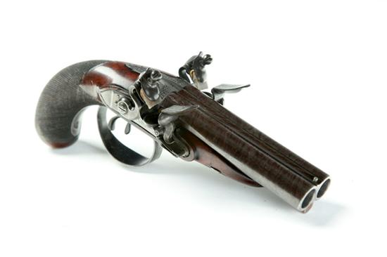 Appraisal: DOUBLE-BARREL FLINTLOCK PISTOL Wattell Clark Holborn London ca caliber two