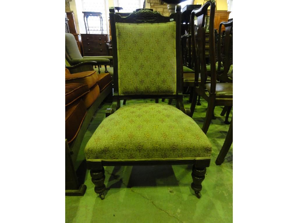 Appraisal: A Victorian mahogany spoon back drawing room chair with upholstered