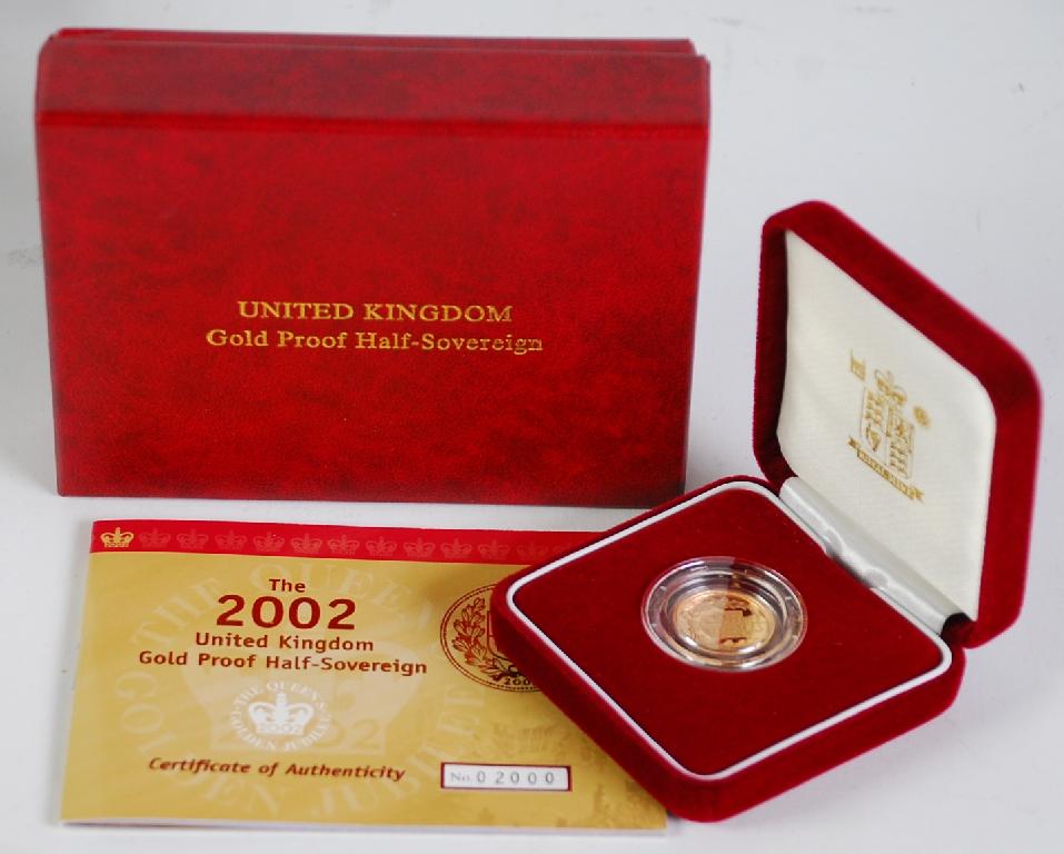 Appraisal: ELIZABETH II GOLD PROOF HALF SOVEREIGN No of in case