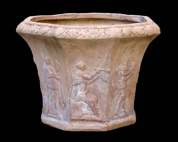 Appraisal: An Italian Neoclassical terracotta octagonal jardini re Naples th century