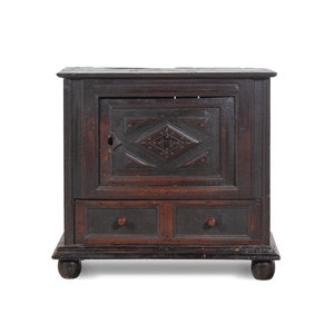 Appraisal: A Charles II Oak Table Cabinet th Century Height x