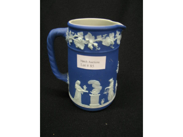 Appraisal: Dark Blue Wedgwood Jasperware Pitcher classical maidens