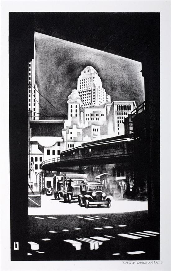 Appraisal: LOUIS LOZOWICK Russian American - HANOVER SQUARE signed and dated