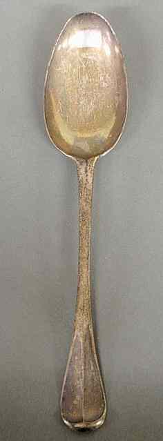 Appraisal: Joseph Richardson Sr silver serving spoon th c with IR