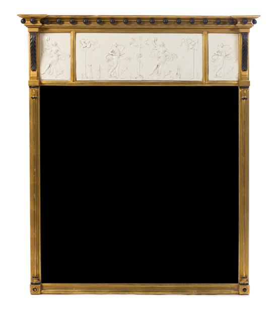 Appraisal: Sale Lot An American Giltwood Overmantel Mirror th century with