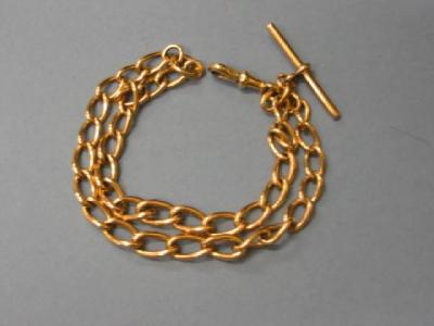 Appraisal: A CT ROSE GOLD ALBERT the wide curb chain link