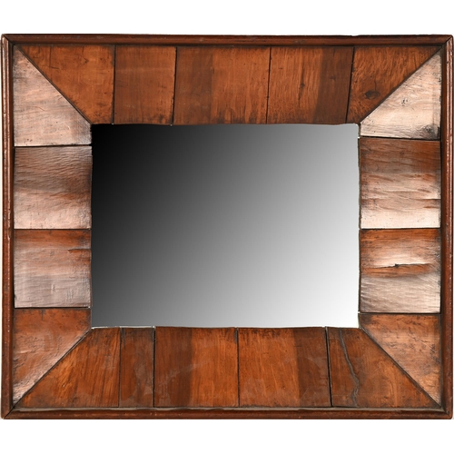 Appraisal: A walnut mirror in rectangular mahogany frame x cm More