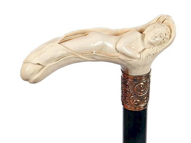 Appraisal: Mamoth Ivory Nude Ca - A nicely carved nude handle