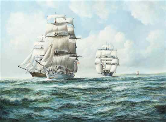 Appraisal: Anthony Brandrett British th century Four Ships at Sea oil