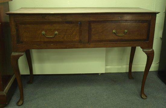 Appraisal: A th Century oak and mahogany crossbanded dresser fitted two