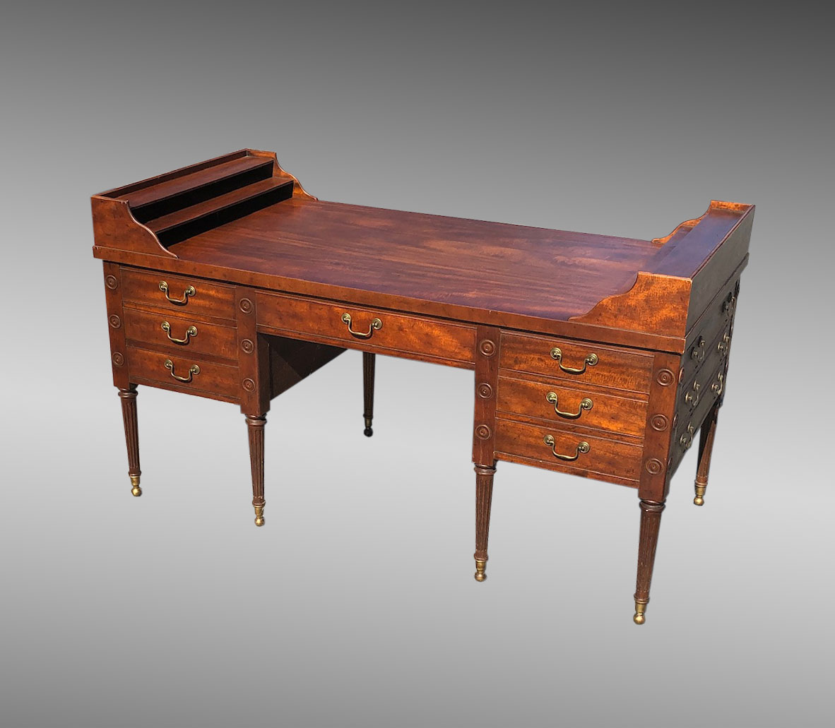 Appraisal: LARGE GEORGE WASHINGTON COPY CAMPAIGN DESK Large Campaign desk having