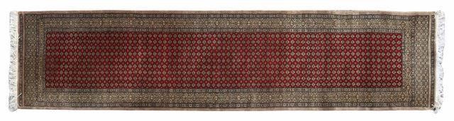 Appraisal: Hand-tied Pakistani Bokhara runner approx ' l ' w Provenance