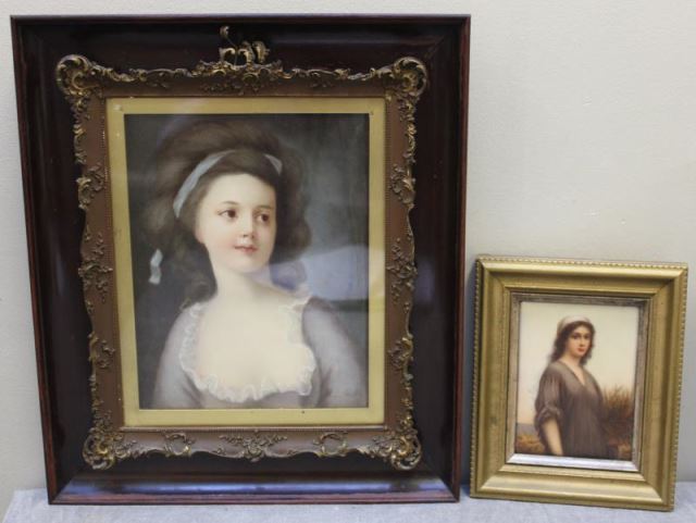 Appraisal: Hand Painted Porcelain Plaques Includes a Limoges portrait of a