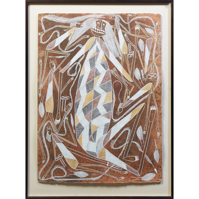 Appraisal: Wesley Nganjmirra Australia Spirit Figure th c mixed media on