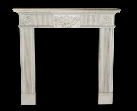 Appraisal: ENGLISH STATUARY MARBLE CHIMNEYPIECE x x in the opening x