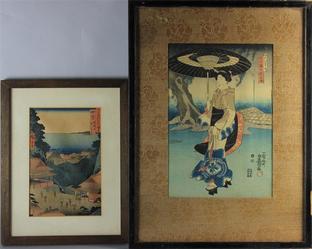 Appraisal: UTAGAWA TOYOKUNI JAPANESE - PRINT along with a photoreproduction of