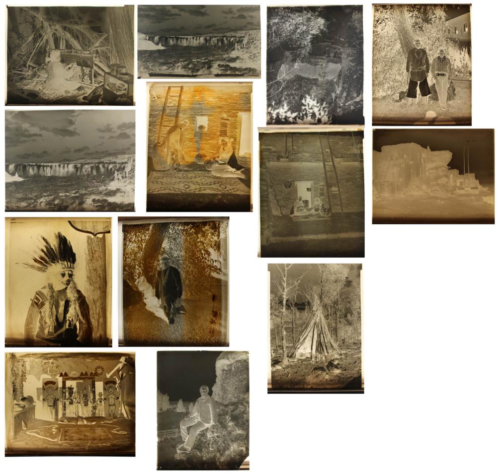 Appraisal: FOURTEEN PHOTOGRAPHIC NEGATIVES Native Americans and Native American art early