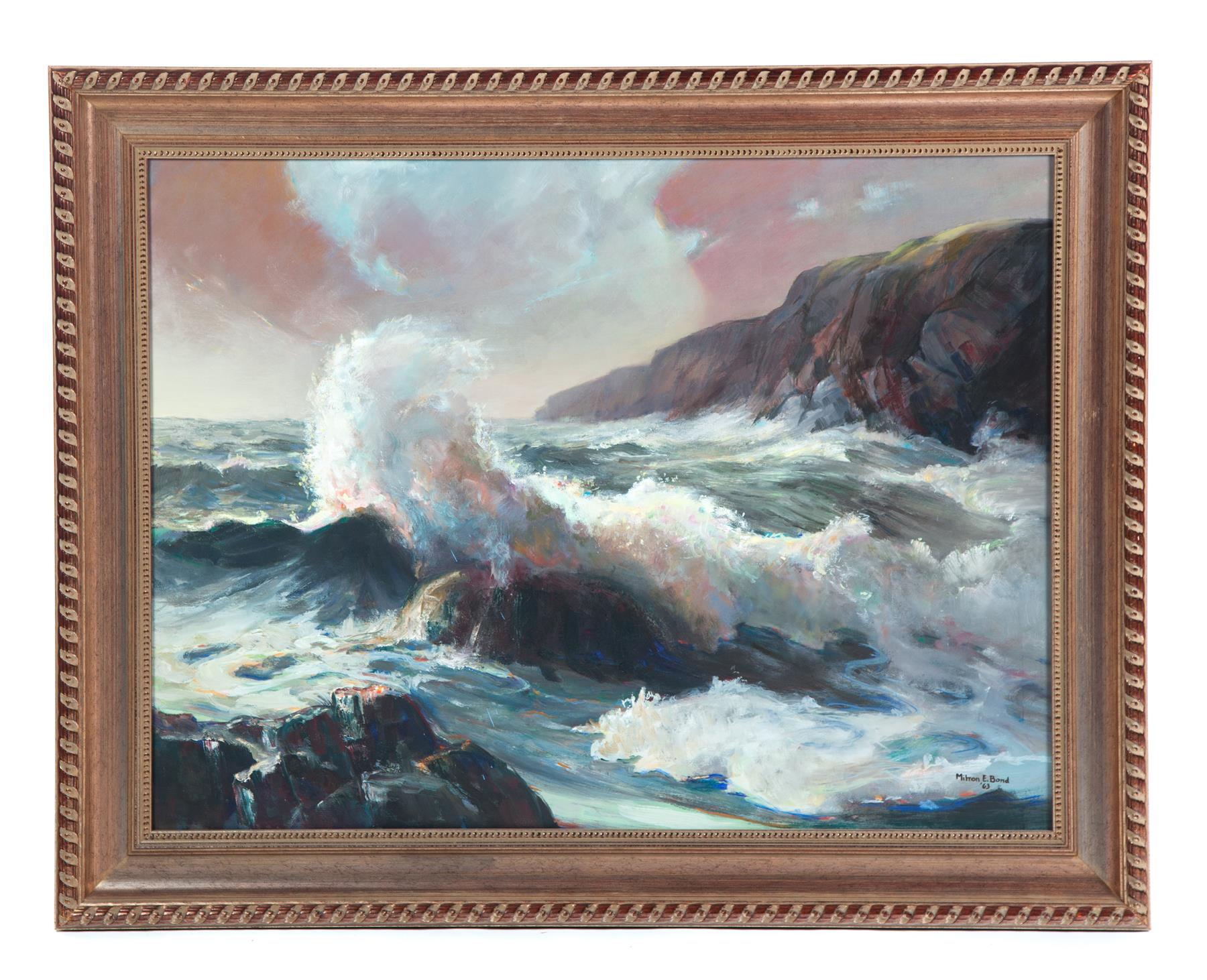 Appraisal: SEASCAPE BY MILTON E BOND NEW YORK - Oil on