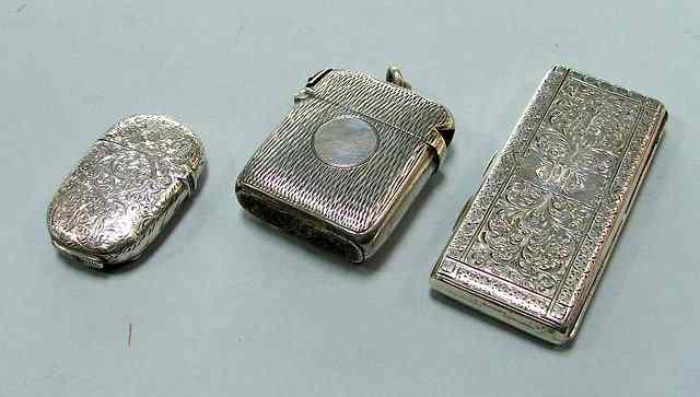 Appraisal: A VICTORIAN SILVER CIGARETTE CASE engraved with scrolls wide Birmingham