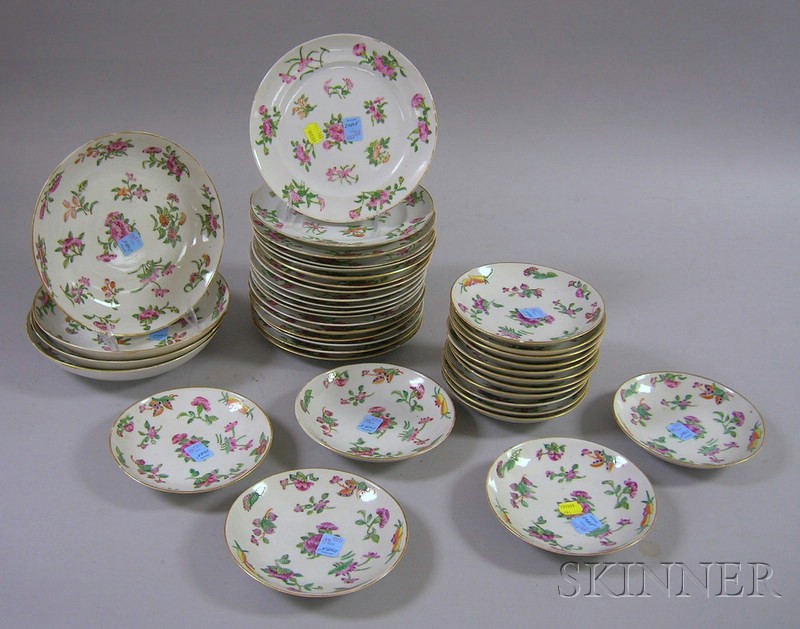 Appraisal: Thirty-eight Pieces of Chinese Export Porcelain Famille Rose Tableware including