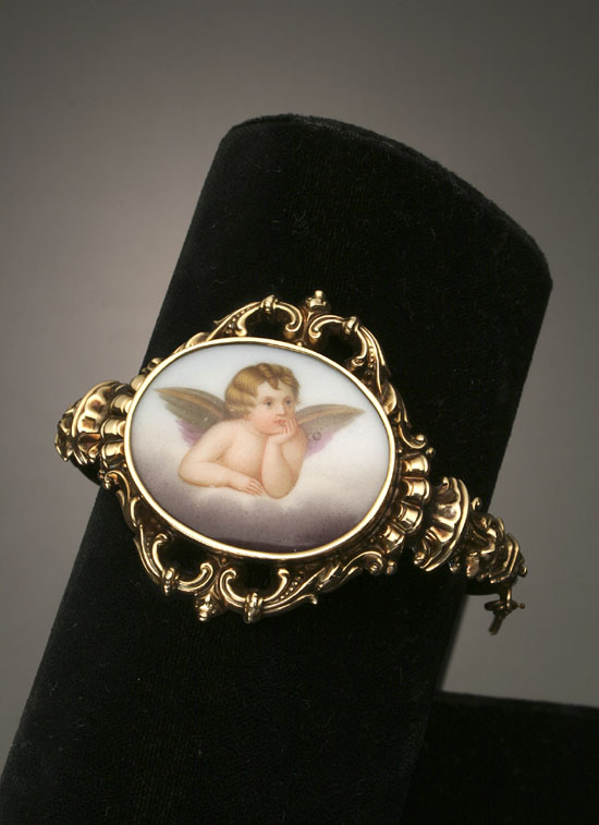 Appraisal: Victorian Tested -Karat Yellow-Gold and Miniature Bangle Bracelet Last Quarter