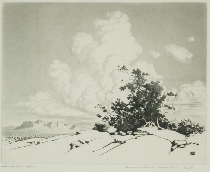 Appraisal: GEORGE ELBERT BURR ETCHING Colorado Arizona Ohio - Summer Cloud