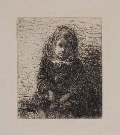 Appraisal: JAMES A M WHISTLER Little Arthur Etching - x mm