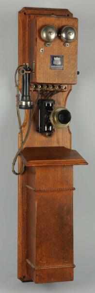 Appraisal: American Electric Tandem Wall Telephone Circa oak tag on top