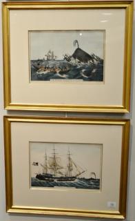 Appraisal: Nathaniel Currier pair of small portfolio hand colored lithographs American