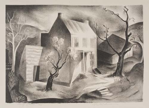 Appraisal: BENTON SPRUANCE Two lithographs Pangs of the Earth x mm