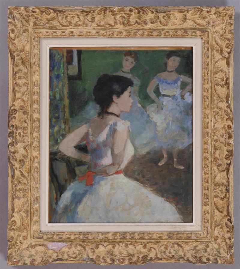 Appraisal: FRANCOIS GALL FRENCH - BALLERINAS Oil on board signed lower