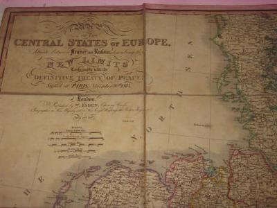 Appraisal: MAP OF THE CENTRAL STATES OF EUROPE engraved map with