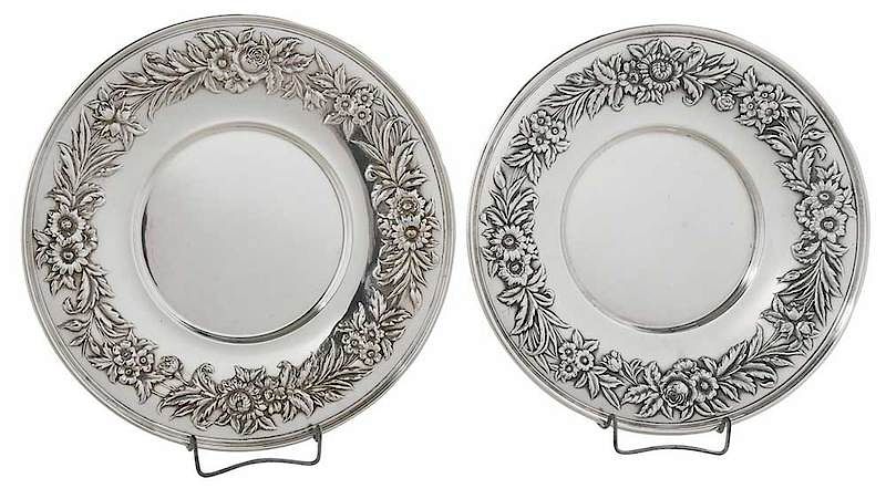 Appraisal: Two Kirk Repousse Sterling Plates Maryland early th century floral