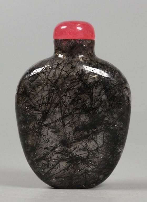 Appraisal: Chinese hair crystal snuff bottle possibly th c overall in