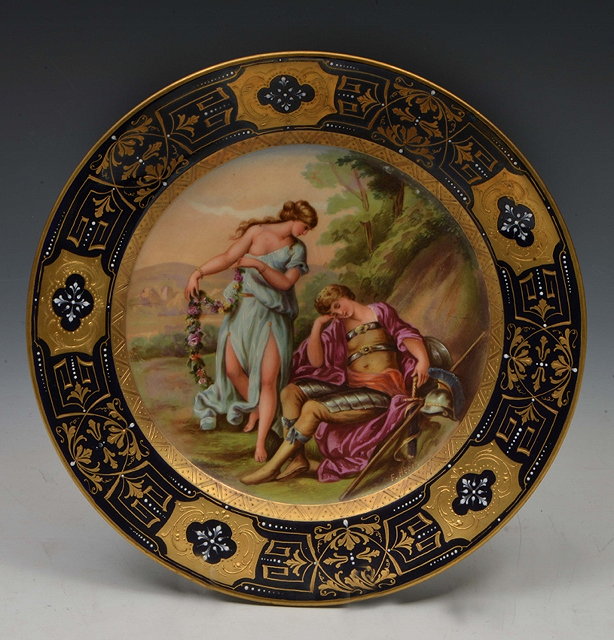 Appraisal: A 'VIENNA' CABINET PLATE decorated Mars and Venus in a