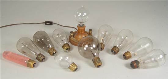 Appraisal: Collection of Ten Vintage and One Reproduction Light Bulbs Edison