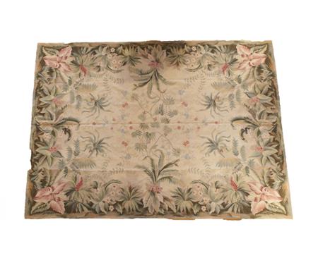 Appraisal: An Aubusson style needlepoint carpet modern the cream field with