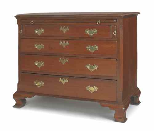 Appraisal: Pennsylvania or Maryland Chippendale walnut bachelor's chest ca h w