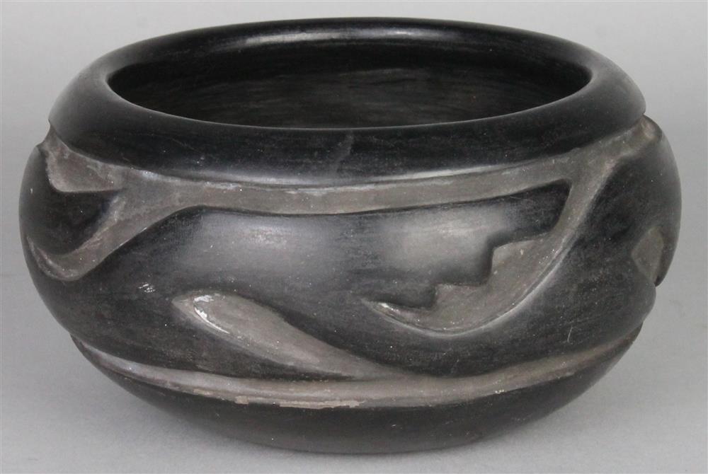 Appraisal: SANTA CLARA POTTERY BOWL marked Dolorita Santa Clara Pueblo round