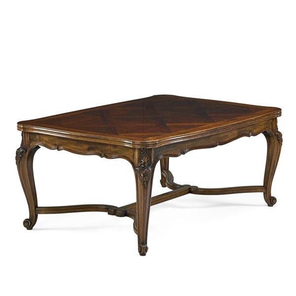 Appraisal: LOUIS XV SYTLE REFECTORY TABLE Walnut parquetry inlay cabriole legs