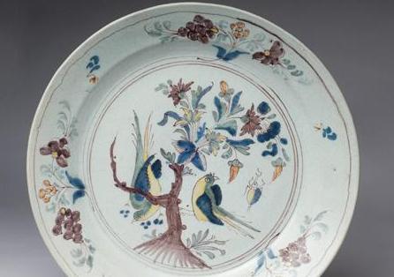 Appraisal: DESEVRES FAIENCE CHARGER CIRCA Painted in blue green orange yellow