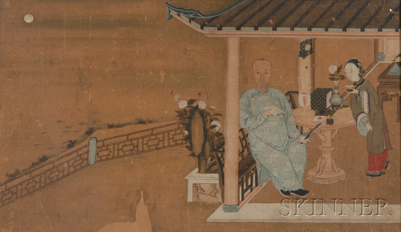 Appraisal: Chinese Painting th century ink and colors on paper scene